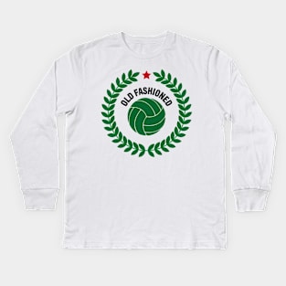 Old Fashioned - Vintage soccer illustration Kids Long Sleeve T-Shirt